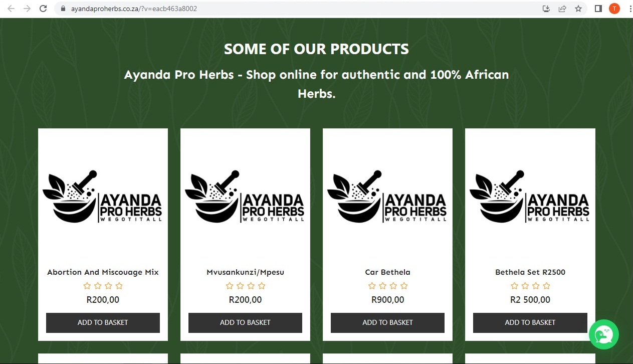 eCommerce website development SA